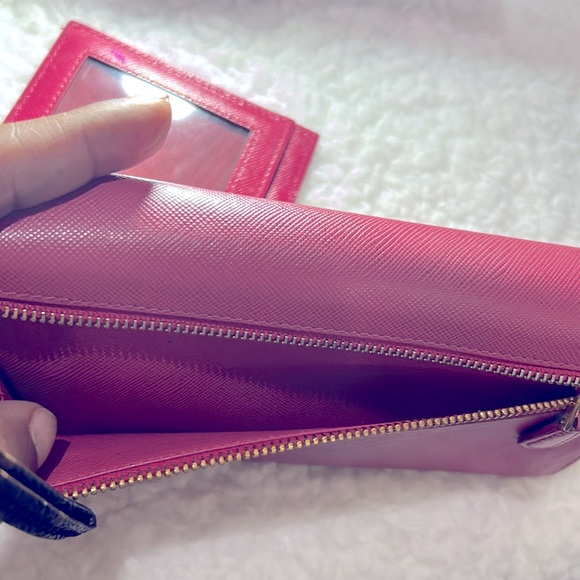 Prada Hot Pink Long Wallet Attached Card/ID Holder with Free Stuff EUC - Picture 16 of 16